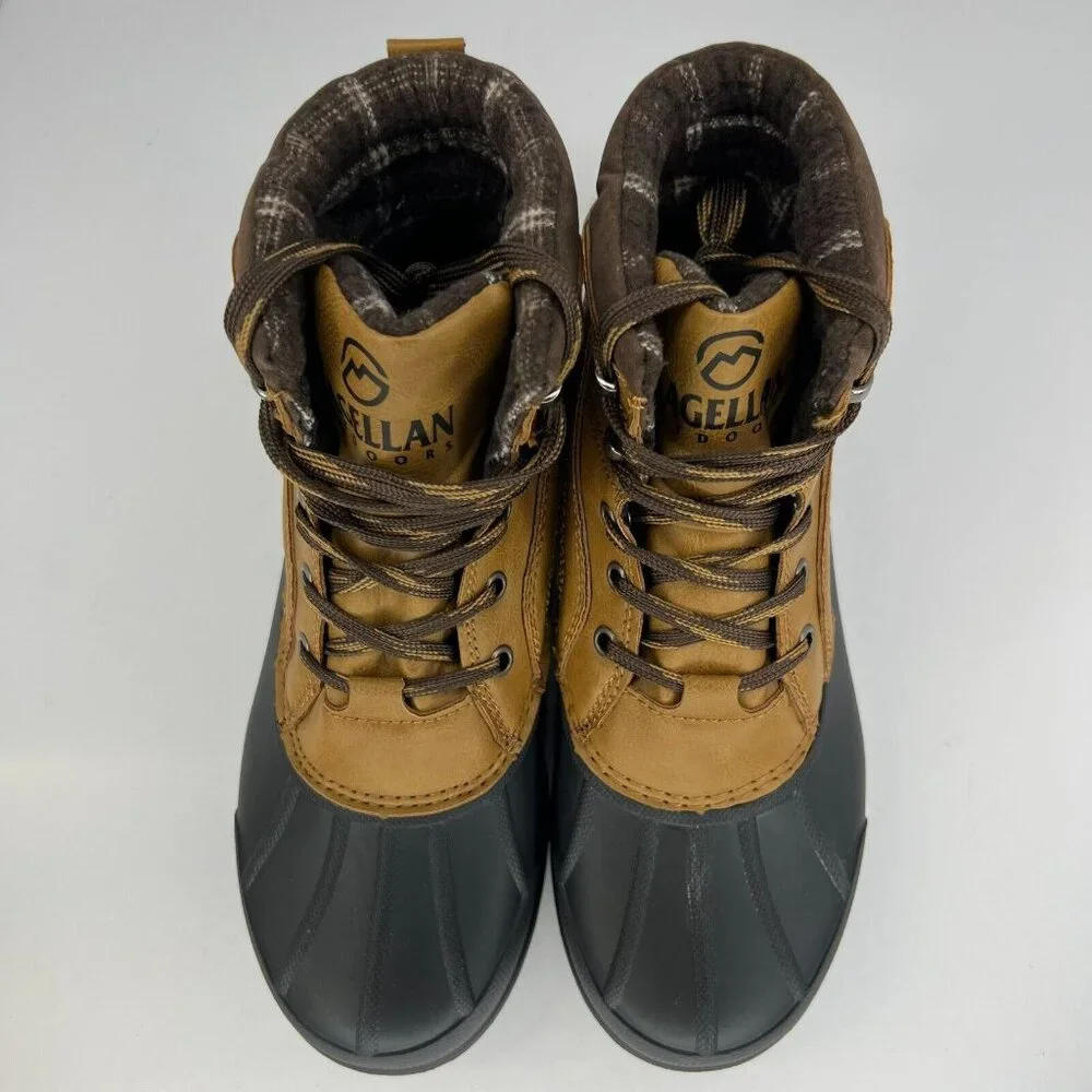 Magellan Outdoor Mens 163995 Brown Leather Lace Up Ankle Size 8D Hiking Boots